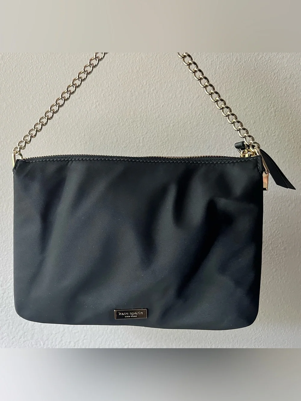 Kate Spade Collectible Black Sparkle Owl Appliqué Chain Shoulder Bag